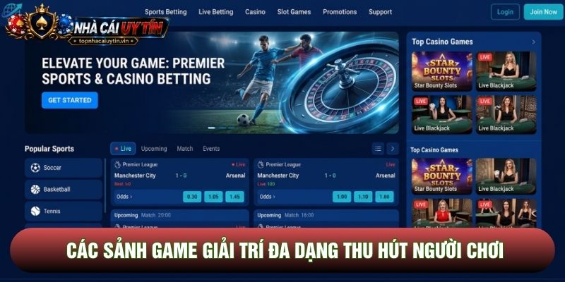 Các sảnh game giải trí đa dạng thu hút người chơi